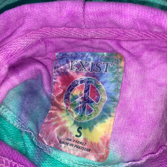EXIST‎ Tie Dye Hoodie. Green and Purple. Unisex Small - Picture 8 of 8